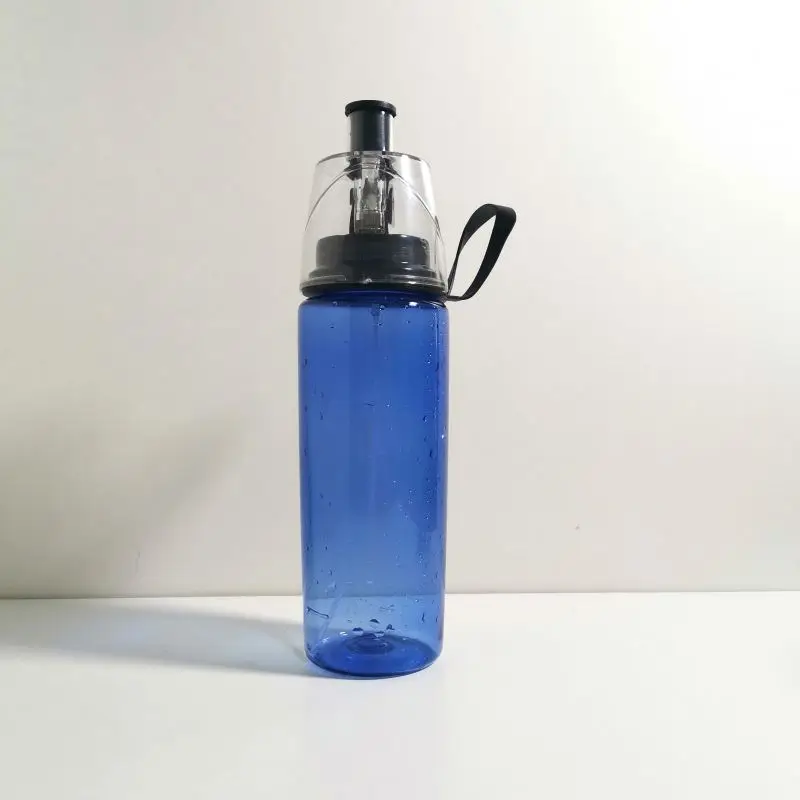Personalised 600ML Portable Clear Plastic Spray-Head Water Bottle For School Gym