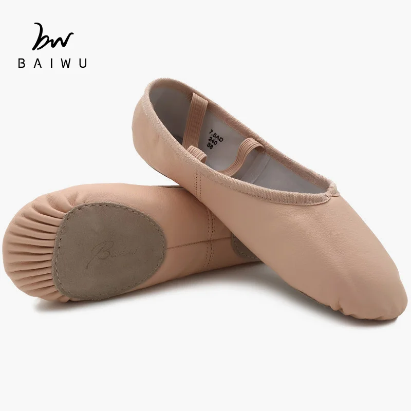 

116131007 Ballet Slipper Shoes Leather Ballet Shoes, Flesh pink