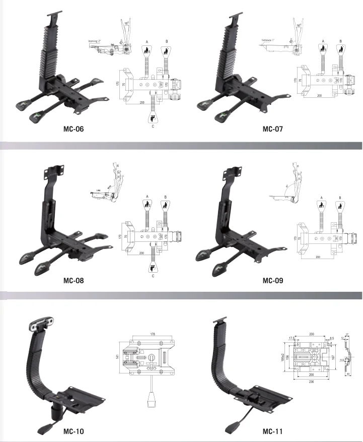 Multifunctional Tilt Recliner Chair Mechanism Executive Ergonomic