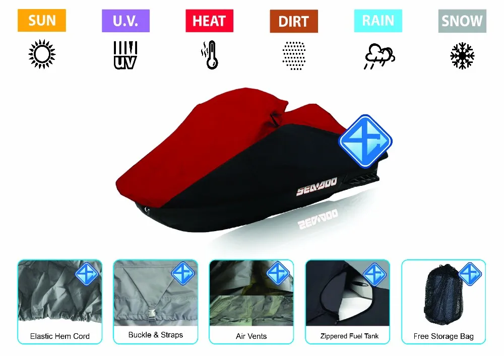 Jet Ski Cover - Red+Black 2