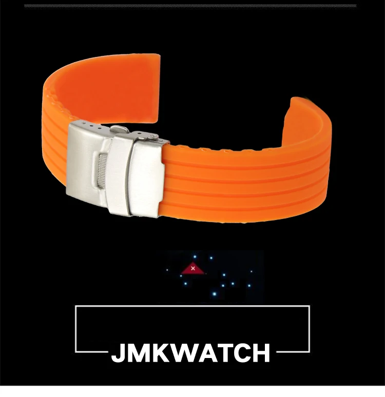 Sport Style Soft Multi Colors Stripes Grain 24 mm Silicone Watch Strap 