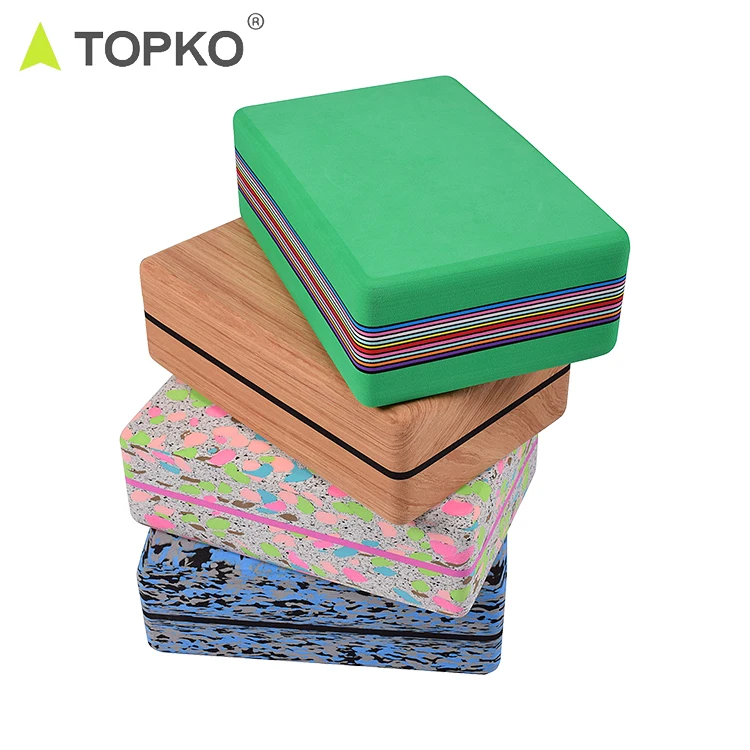 

TOPKO hot sale yoga foam block brick support deepen poses portable home yoga gym EVA Yoga Block, Can be customized