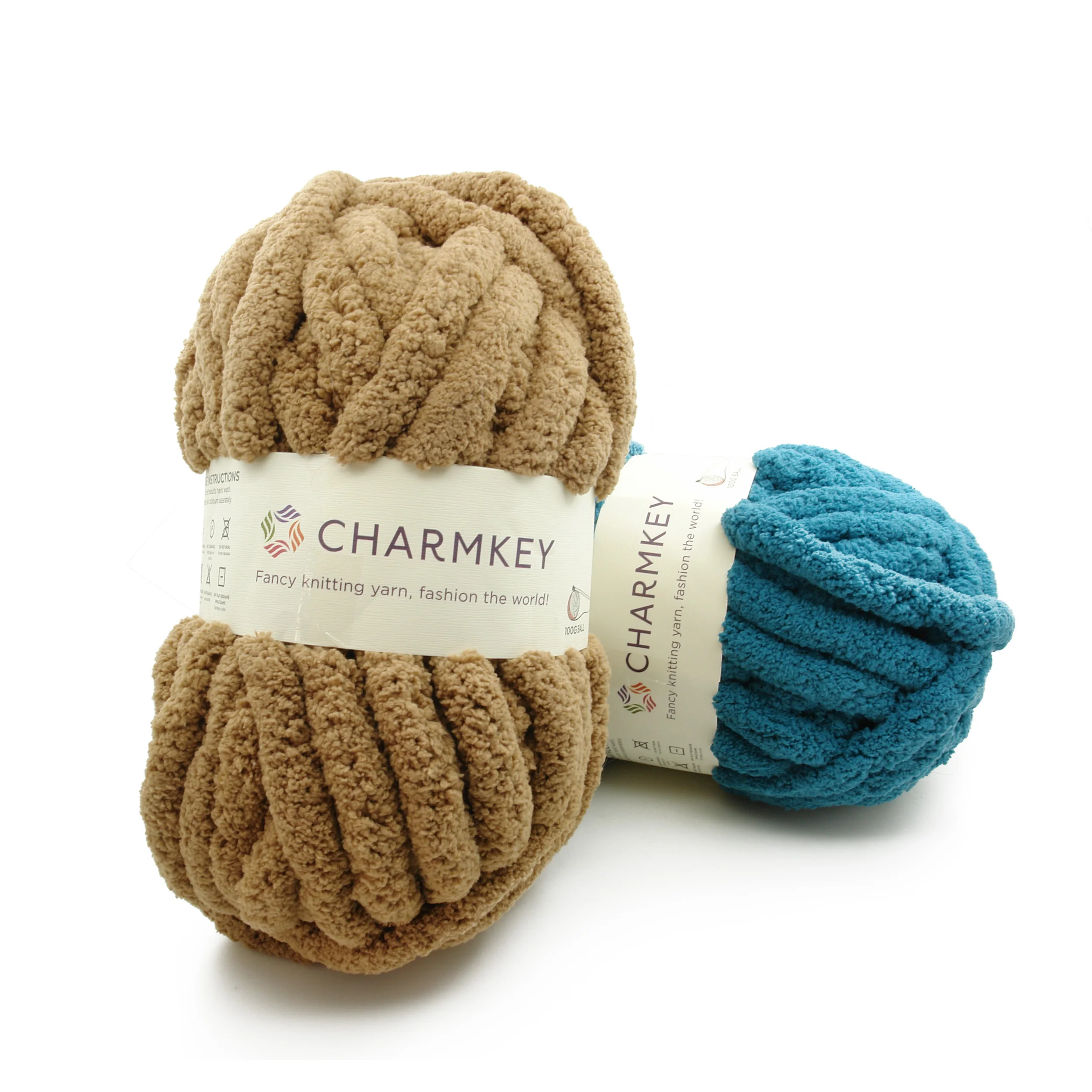 3 mm Chunky Chenille Jumbo Fancy Yarn 100% Polyester High Strength with Dyed Pattern