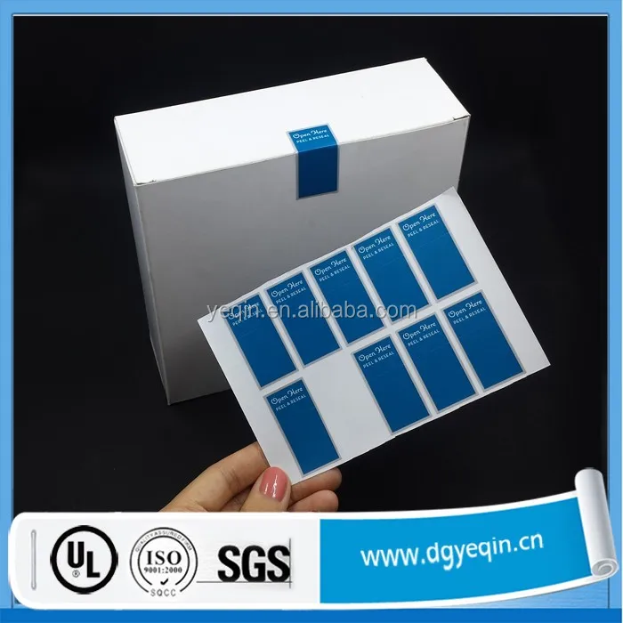 Peel Here Label Without Residue,Box Sealing Label Sticker - Buy Sealing ...