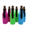 330ml Customized solid color beer cooler cover with zipper insulated neoprene wine bottle sleeve for party