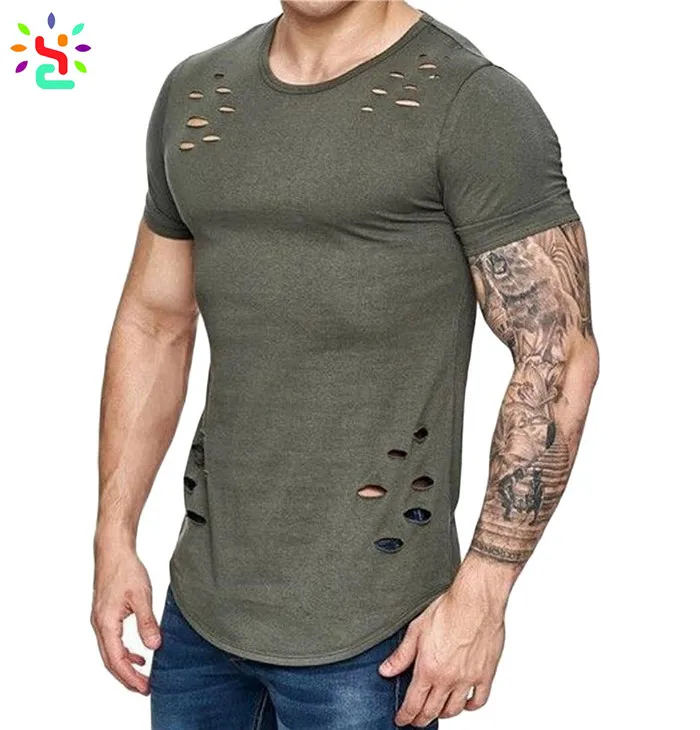 

Custom mens distressed t shirts blank hipster t shirts baggy tee scoop neck tees curved hem t shirt, Customized