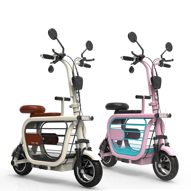 

High quality two seats electric bicycle Folding Electric Bike for Adults/ 48V Folding E bike/Battery Powered Bikes for Adults, Pink, white
