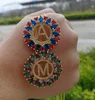 hot sale spring 18k gold rainbow stone initial A letter pendant necklace