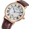 2016 latest WEIQIN W40002 unisex 40mm diameter leather strap day date featured roman numerals watch