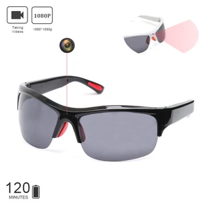 Hidden Video Sport Driving Sunglasses Black Wireless HD 1080P Camera Video Glasses
