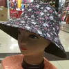 Wholesale Fashion Floral Bucket Hat/Ladies Wide Brim Sun Visor Hat/Double Face Reversable Bucket Hats