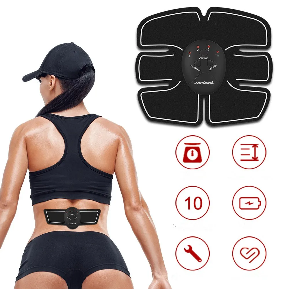 

new high quality fitness abs ems muscle training equipment weight loss machine ems for Men Women with 6 Modes and 10 Ievels, Black/custom