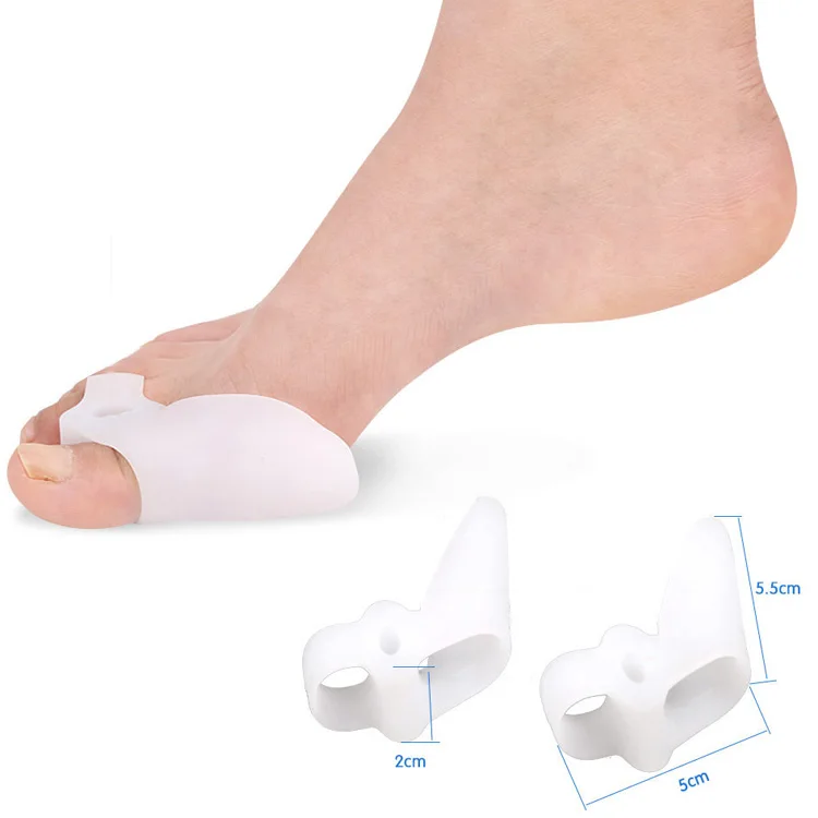 

sebs silicone gel bunion foot care soft toe separators gel toe spacers for two toes, White