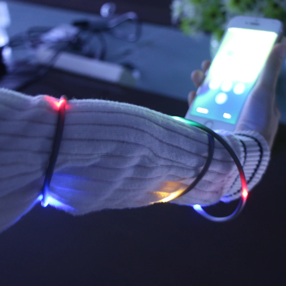 3ft Led Visible Flowing Powerline High Speed Light Up Usb Phone Sync