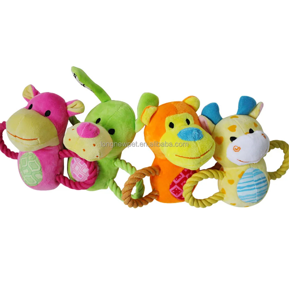 

Eco Soft Plush Stuffed Animal Squeaky Dog Toys for Pet Toy Shop, Green;orange;yellow;pink