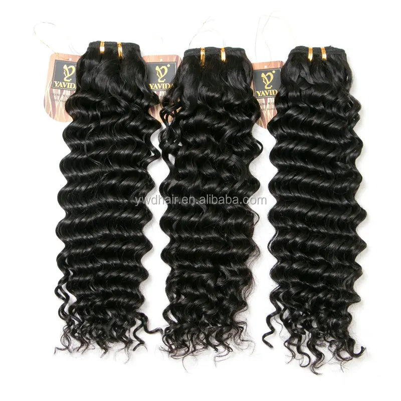 

100%Virgin Deep Curly Wave Machine Double Weft 100% Unprocessed Peruvian Human Hair Extensions Bundles, N/a