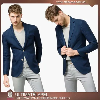 blue linen blazer mens