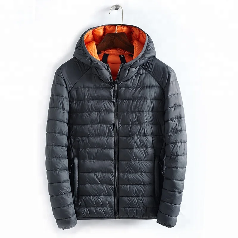 

Light Weight Breathable Winter Mens Hooded Goose Down Jackets, Black,orange,dark blue,dark gray,army green or custom