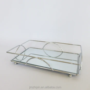 Rectangular Mirrored Glass Decorative Bathroom Dresser Top