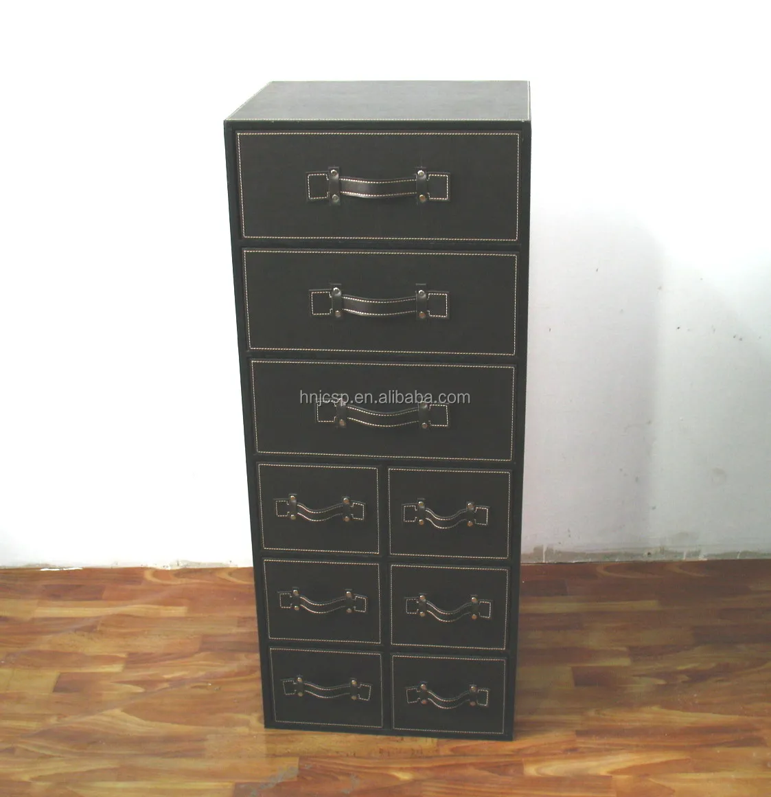 Black Faux Leather Chest Of 9 Drawers Black Faux Leather Chest Of 9 Drawers