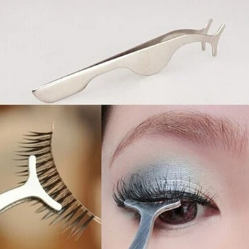 

False Fake Eyelashes clip stainless steel Eye Lash eyelash curler Applicator Beauty Makeup Cosmetic Tool, N/a