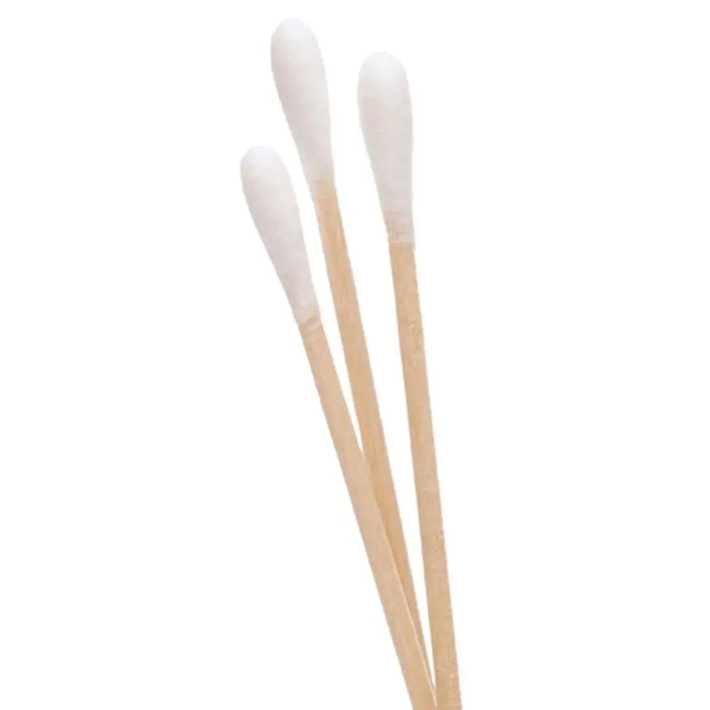 Cleanmo 100 Count 6" Cotton Swabs With Wooden Handle.gun Cleaning Swabs