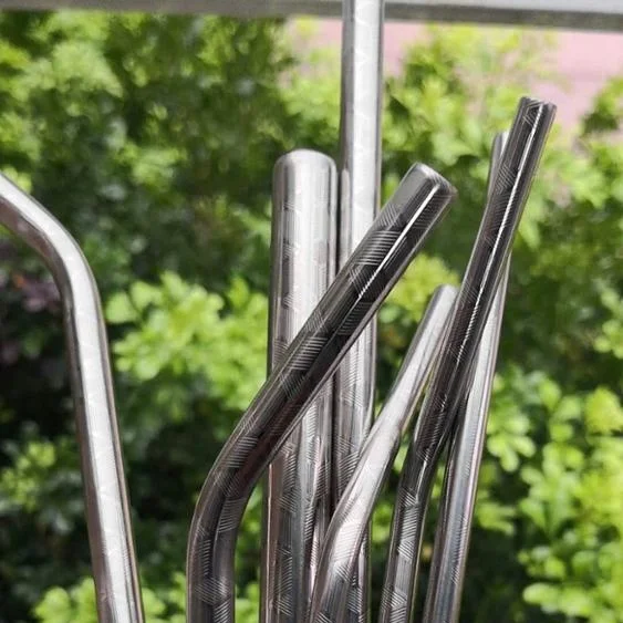 

Embossed Stainless Steel Straw Reusable Straws for Tumblers, Silver;rainbow;black;copper;gold