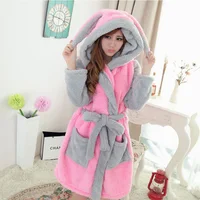 

AIMINIYZ Winter Adult Rabbit/Panda Unisex Coral Fleece Cute Hoodie Animal Bathrobe Sleepwear Costume Nightgown For Couple Hot