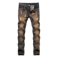 

C4803 New Broken Hole Jeans Men's Trend Casual Slim Pants