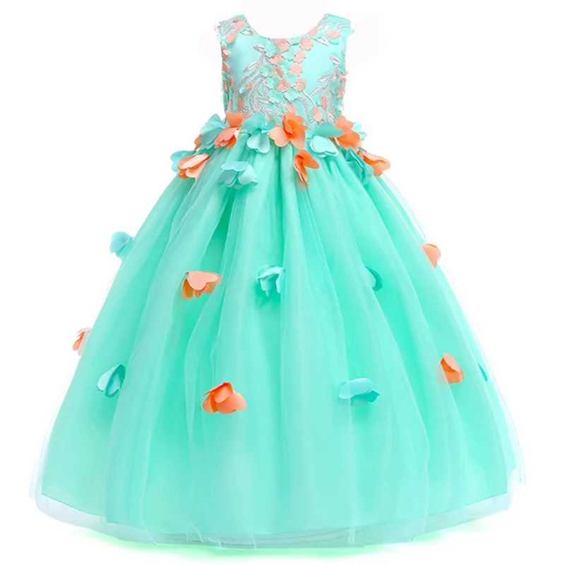 

Summer Dresses Korean Style Western Wedding Dress Patterns Kids Party Wear Velvet Dress LP-201, As picture