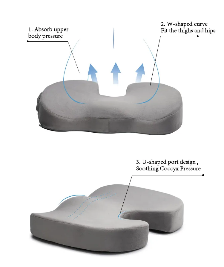 Car Seat Cushions Adult Orthopedic Office Chair Memory Foam Seat Cushion For Relaxation Back Pain