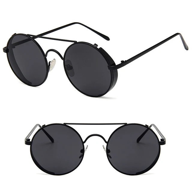 

DLL8031 retro round steam punk sunglasses 2019 men women eyewear