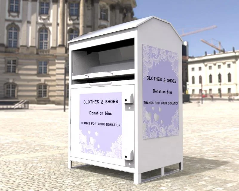 

Clothing donation box with lock for charity, Customer's color