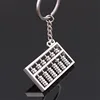 Silvery Chinese Style Accounting Special Purpose Tool 6 Rows Abacus Keychain Key Chain Ring Keyfob Keyring