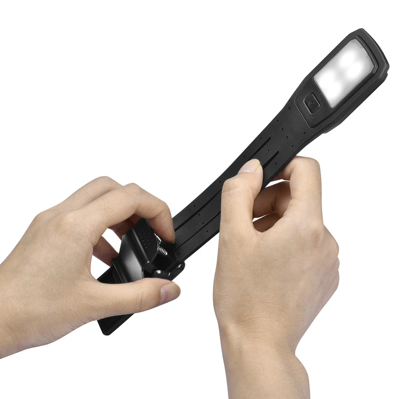 
LEDs Rechargeable Mini Black Clip-on Reading Book Light Brightness 