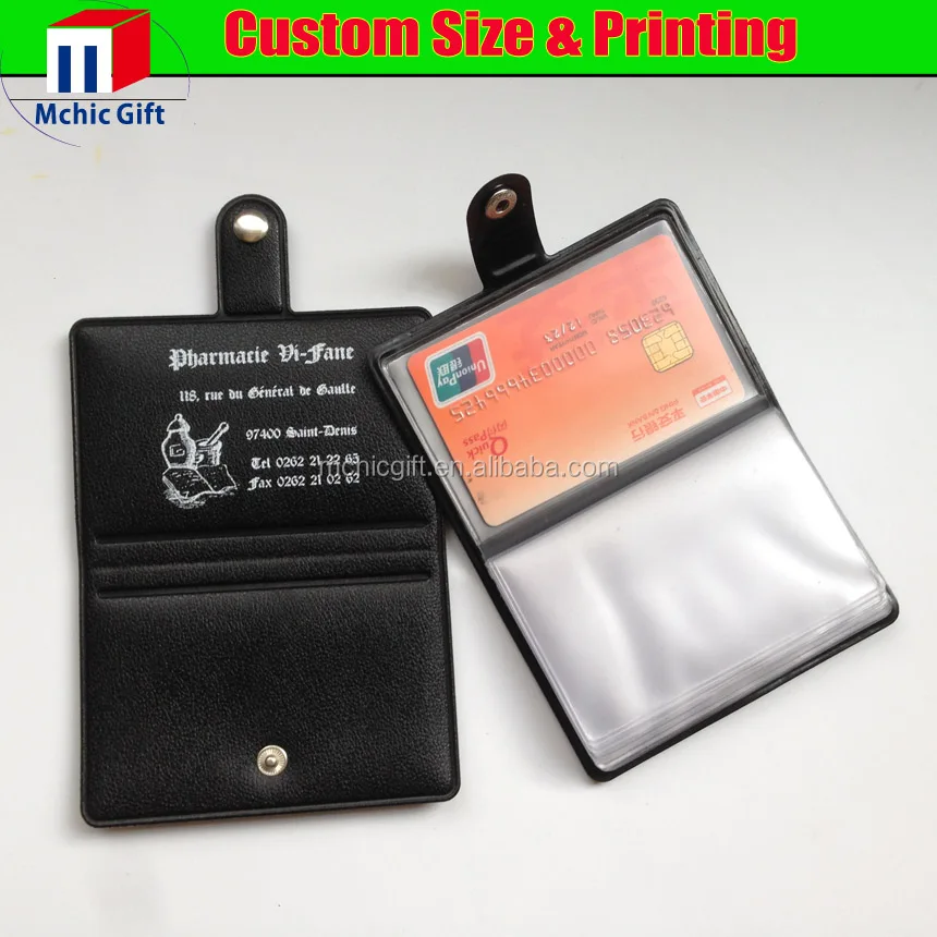 Cheap Custom Vinyl Square Pocket Business Card Holder Made In China