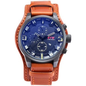 GTS Mens Watches Luxury Sports Watch Brown Leather Military Waterproof Watch for Men 2