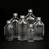 Family Size Clear Flat Hip Flask Cold Brew Coffee Bottle Glass For Whisy Rum With Lid