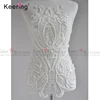 Hight quality wedding ivory beaded rhinestone bodice patches for dress WFB-139