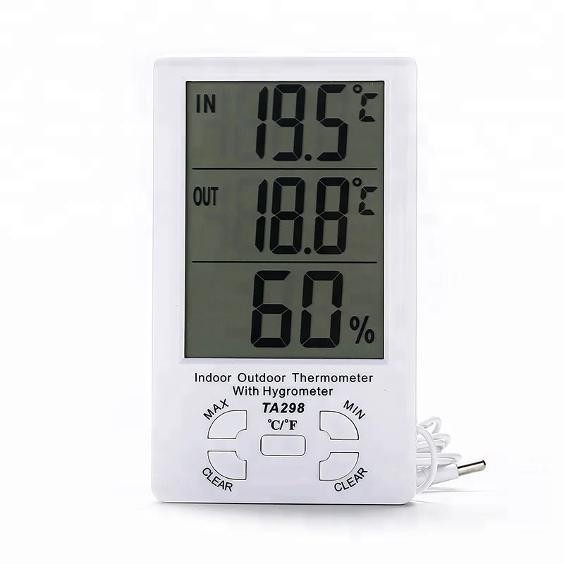 

New Super LCD max min probe Indoor Outdoor digital thermometer Hygrometer temperature humidity meter hydroponics greenhouse