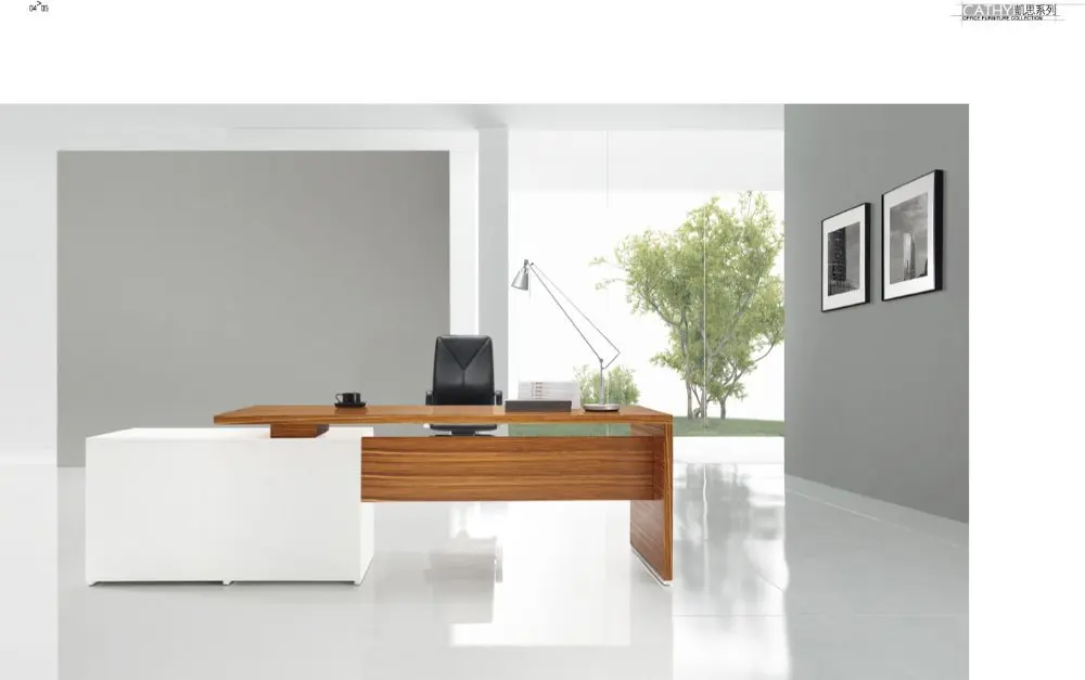 China Manufacturer High Glossy Ebony Veneer Office Executive Desk With