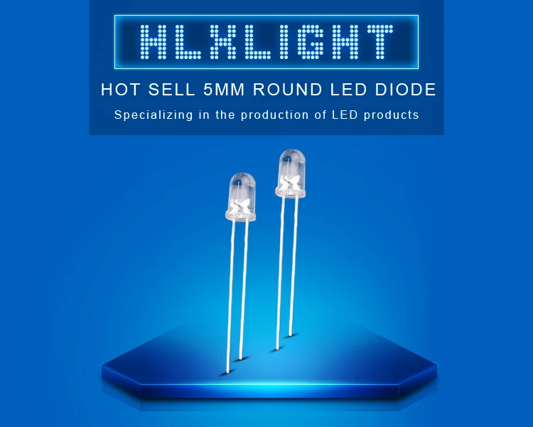 5mm round shape led diode with different color available
