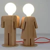 Tonghua Modern E27 Creative Wood Table Lamps Boy Girl Reading Study Desk Light Bedroom Bedside Lighting Decoration