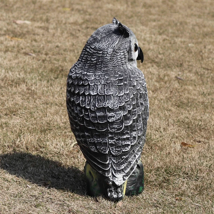 Full Body Plastic Curvy Owl Decoy Fake Replica Hawk Hunting Decoy Or