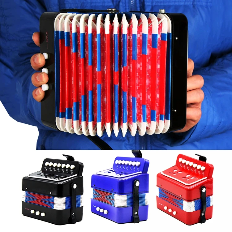 High Quality Mini Small Accordion 7key 2 Bass Accordion Educational