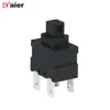 10A 250V DPST Double Pole 4 Pin Black Housing Plastic Push Button Switch