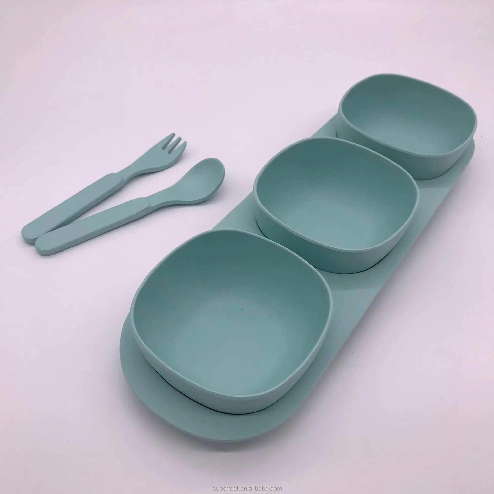 Hot Selling Korea Kids Bamboo Fiber Dinnerware Set Triple Salad Bowl ...