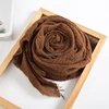Women wrinkle Scarf Crinkle Muslim Hijab Solid Color Long Head Wrap