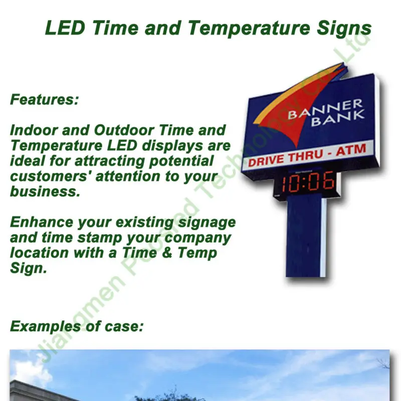 Digital Clock Led Display Time Temperature Panel Banner Time