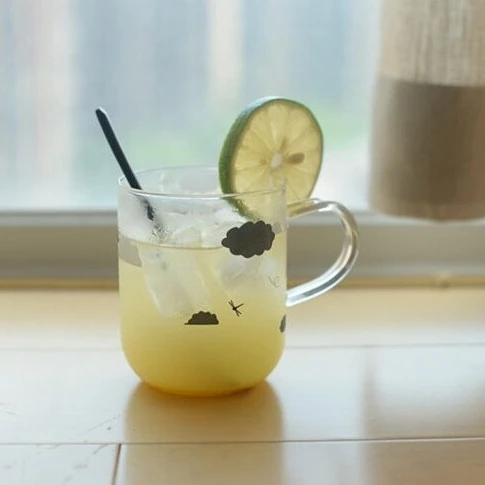 Haonai 300 ml r&eacute;sistant &agrave; la chaleur en verre rond clair jus ou cocktail tasse pour la barre.